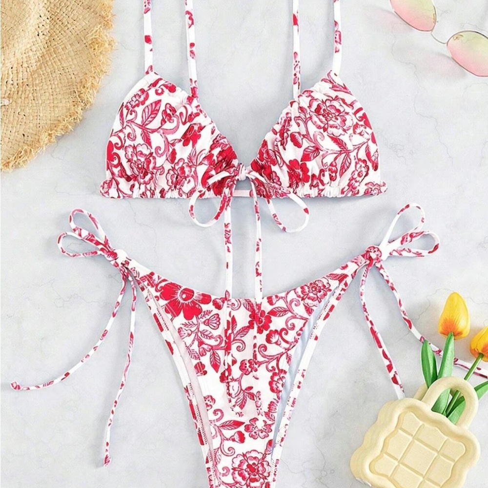 Pink Knotted bikini set